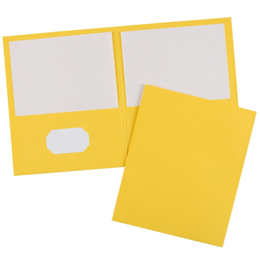Avery®Letter Pocket Folder - 8 1/2" x 11" - 40 Sheets Capacity - 2 Internal Pocket(s) - Paper - Yellow - 0% Recycled - 25 / Box