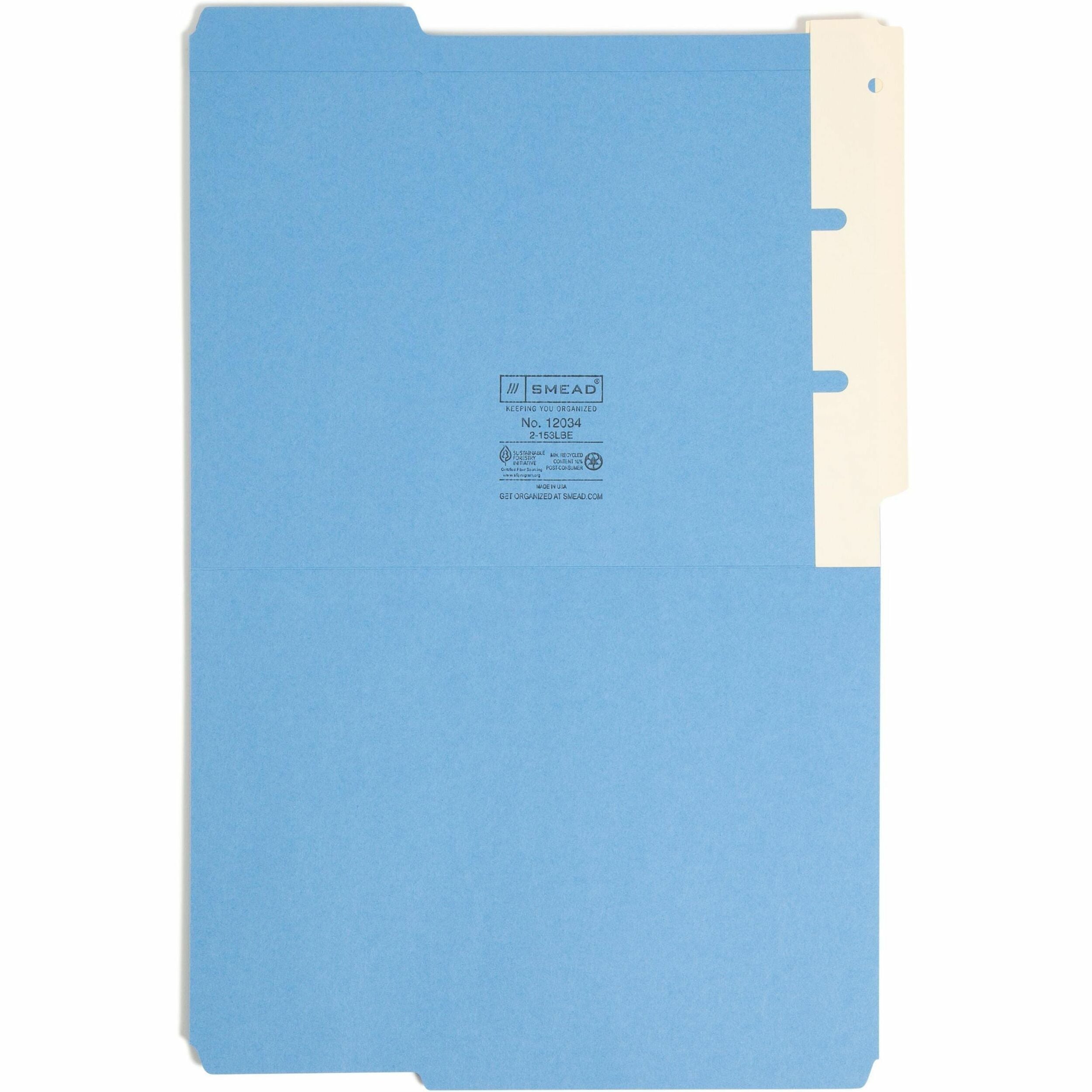 Smead Self-Adhesive End Tab Converters - End Tab(s) - 8" Tab Height - Letter/Legal - Permanent - Manila Tab(s) - 10% Recycled - 500 / Box