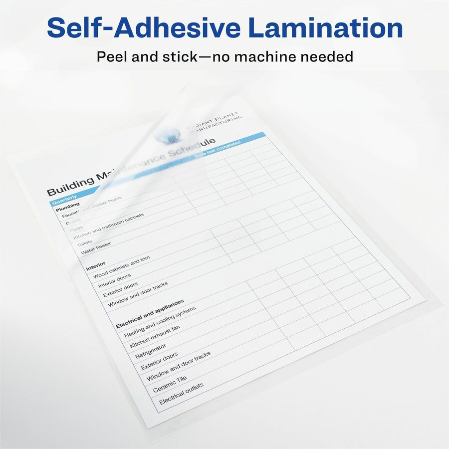 Avery® Self-Adhesive Lamination: 9x12 Laminating Pouches for Certificates