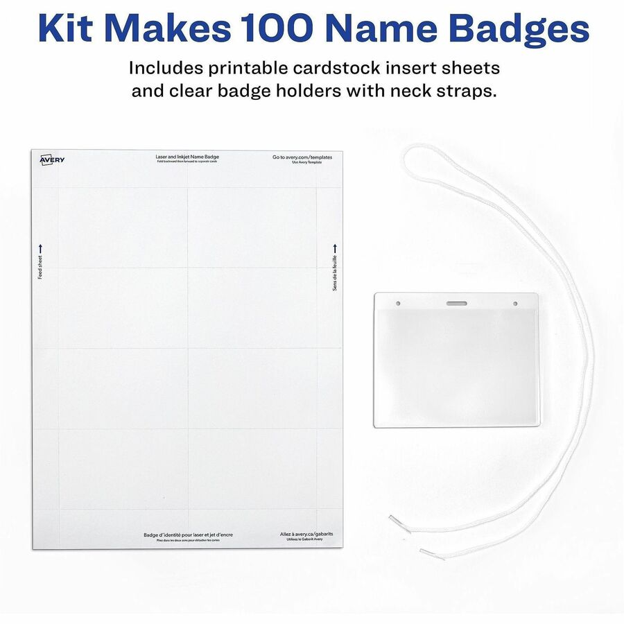 Avery Name Badges with Cords, 3" x 4" , 100 Total (74459) - Alternate-Image2