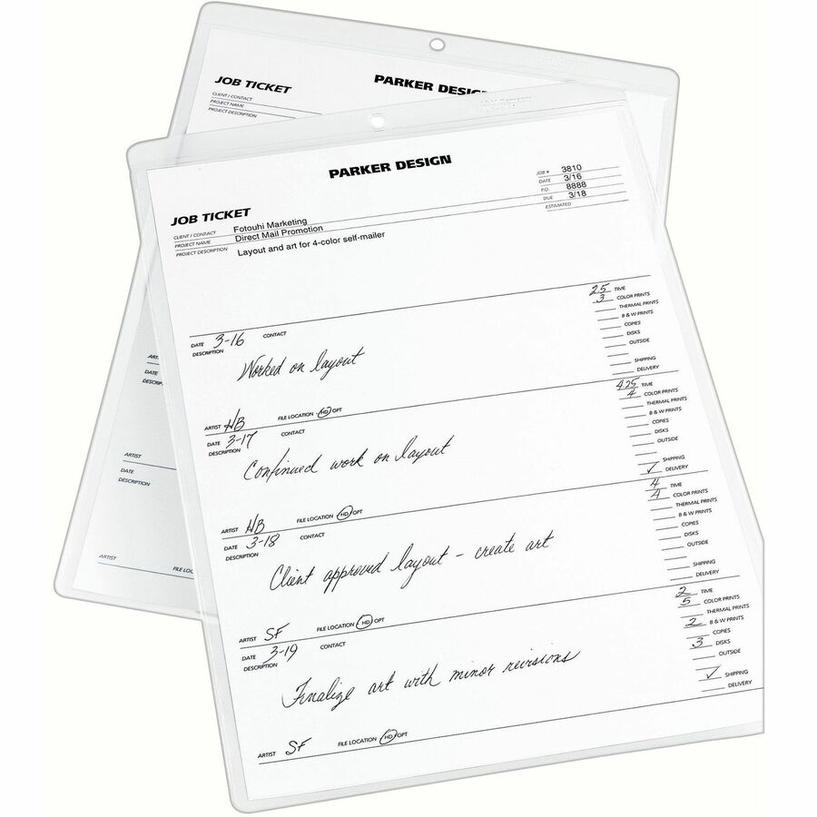 Avery®  Vinyl File Pocket - 9" x 12" - Vinyl - Clear - Punched, Heavyweight - 10 / Pack