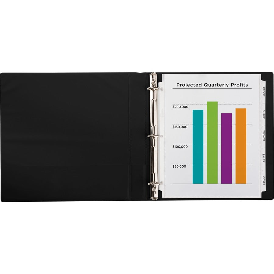 Avery® Index Maker Index Divider - 5 x Divider(s) - 5 - 5 Tab(s)/Set - 8.5" Divider Width x 11" Divider Length - 3 Hole Punched - Clear Plastic Divider - Clear Plastic Tab(s) - 5 / Set