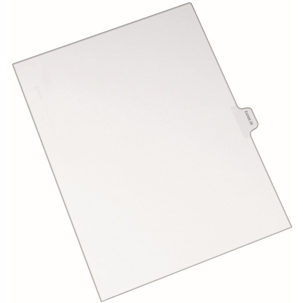 Avery® Index Divider - 25 x Divider(s) - Side Tab(s) - Exhibit 26 - 1 Tab(s)/Set - 8.5" Divider Width x 11" Divider Length - Letter - 8.50" Width x 11" Length - White Paper Divider - 20% Recycled - 25 / Pack