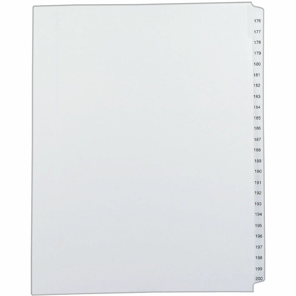 Avery® Allstate Style Collated Legal Dividers - 1 x Divider(s) - Side Tab(s) - 176-200 - 25 Tab(s)/Set - 8.5" Divider Width x 11" Divider Length - Letter - 8.50" Width x 11" Length - White Paper Divider - 20% Recycled - 25 / Set