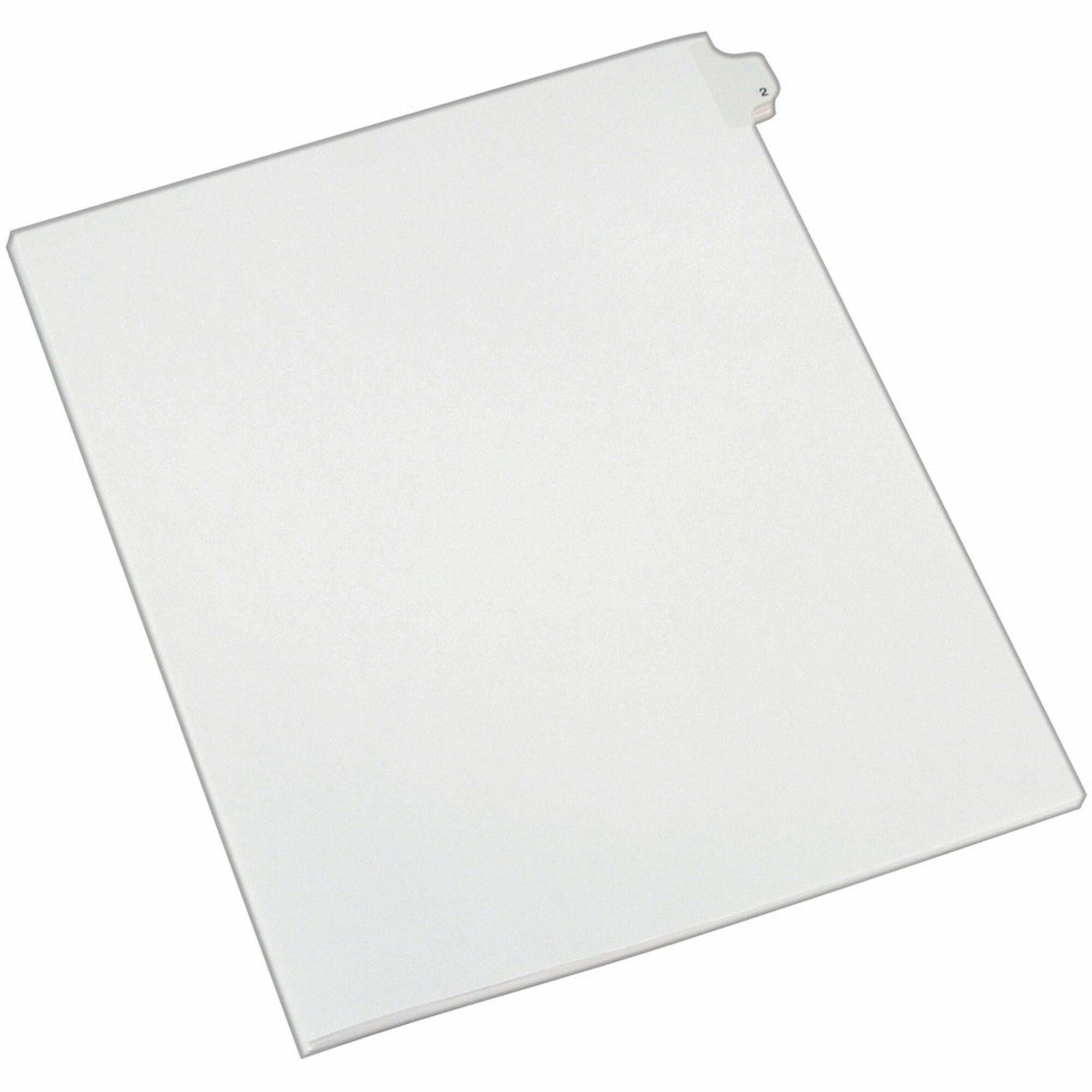 Avery® Alllstate Style Individual Legal Dividers - 25 x Divider(s) - Side Tab(s) - 2 - 1 Tab(s)/Set - 8.5" Divider Width x 11" Divider Length - Letter - 8.50" Width x 11" Length - White Paper Divider - 20% Recycled - 25 / Pack