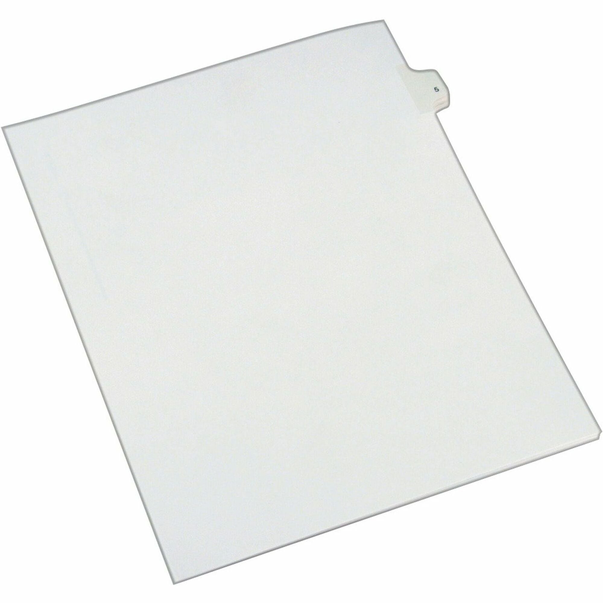 Avery® Alllstate Style Individual Legal Dividers - 25 x Divider(s) - Side Tab(s) - 5 - 1 Tab(s)/Set - 8.5" Divider Width x 11" Divider Length - Letter - 8.50" Width x 11" Length - Paper Divider - White Tab(s) - 20% Recycled - 25 / Pack