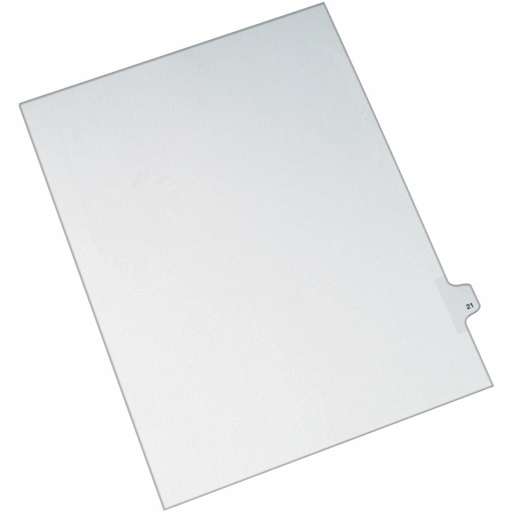 Avery® Alllstate Style Individual Legal Dividers - 25 x Divider(s) - Side Tab(s) - 21 - 1 Tab(s)/Set - 8.5" Divider Width x 11" Divider Length - Letter - 8.50" Width x 11" Length - Paper Divider - White Tab(s) - 20% Recycled - 25 / Pack