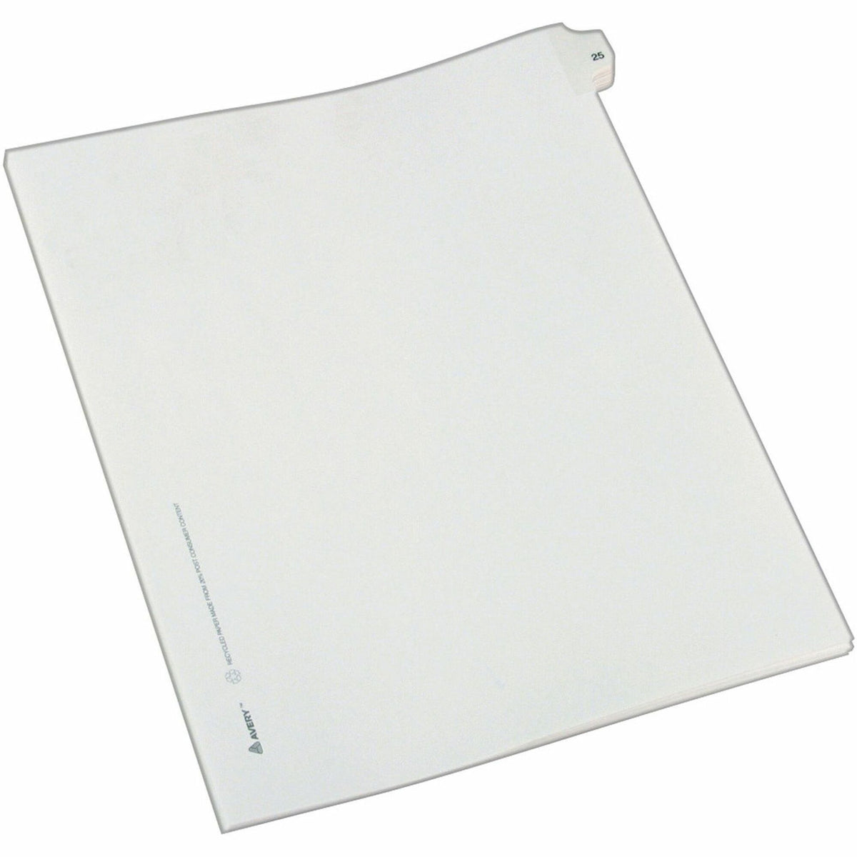 Avery® Alllstate Style Individual Legal Dividers - 25 x Divider(s) - Side Tab(s) - 25 - 1 Tab(s)/Set - 8.5" Divider Width x 11" Divider Length - Letter - 8.50" Width x 11" Length - Paper Divider - White Tab(s) - 20% Recycled - 25 / Pack