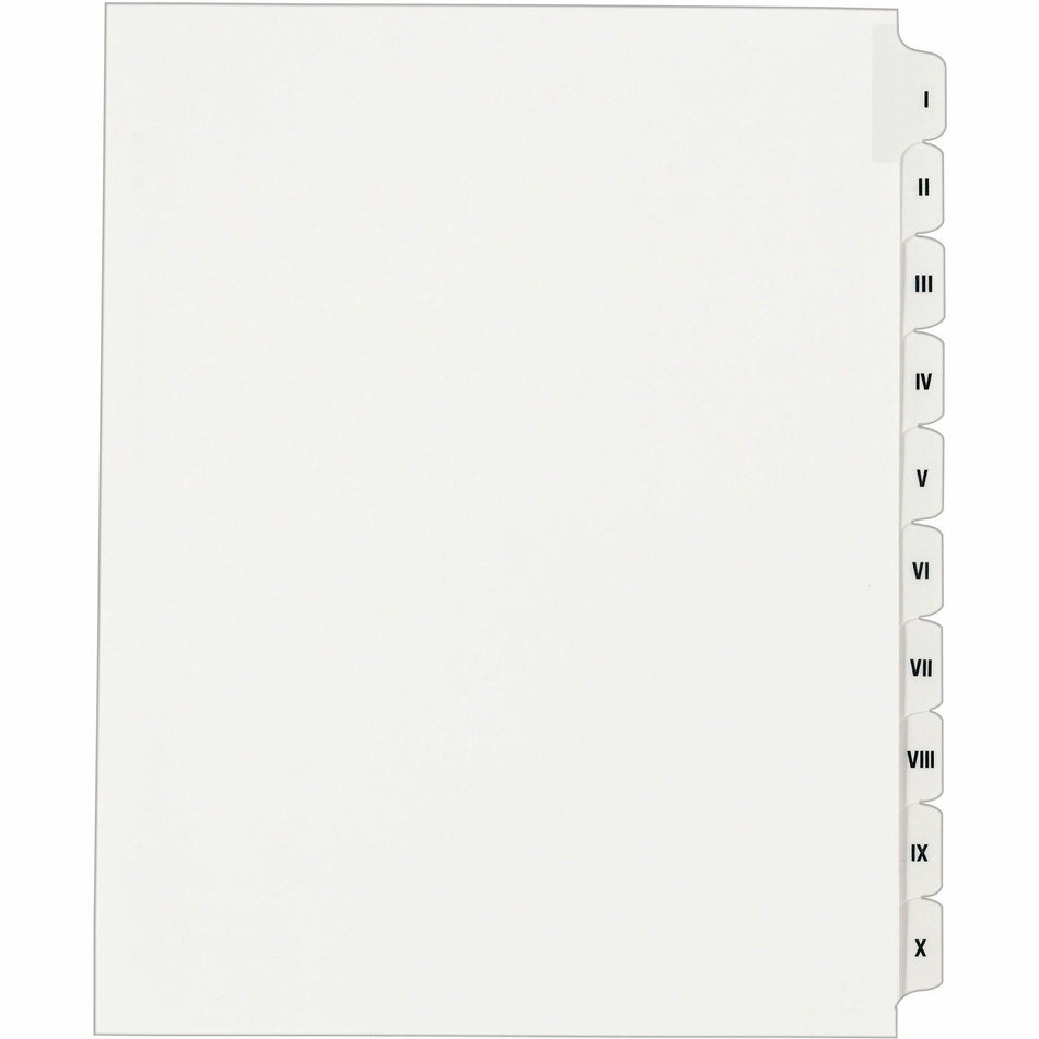 Avery® Individual Legal Dividers - 1 x Divider(s) - Side Tab(s) - I-X - 10 Tab(s)/Set - 8.5" Divider Width x 11" Divider Length - Letter - 8.50" Width x 11" Length - White Paper Divider - White Tab(s) - 20% Recycled - 10 / Set