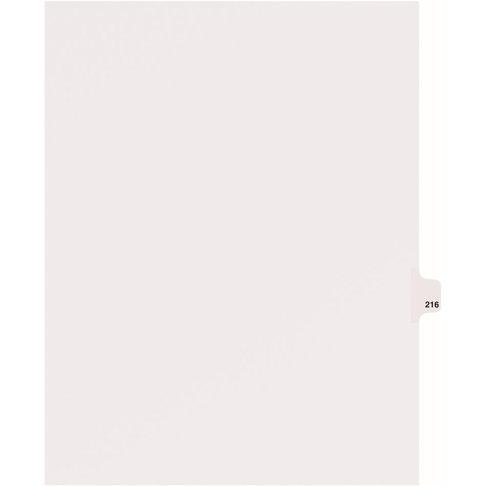 Avery® Side Tab Individual Legal Dividers - 25 x Divider(s) - Side Tab(s) - 216 - 1 Tab(s)/Set - 8.5" Divider Width x 11" Divider Length - Letter - 8.50" Width x 11" Length - White Paper Divider - 20% Recycled - 25 / Pack