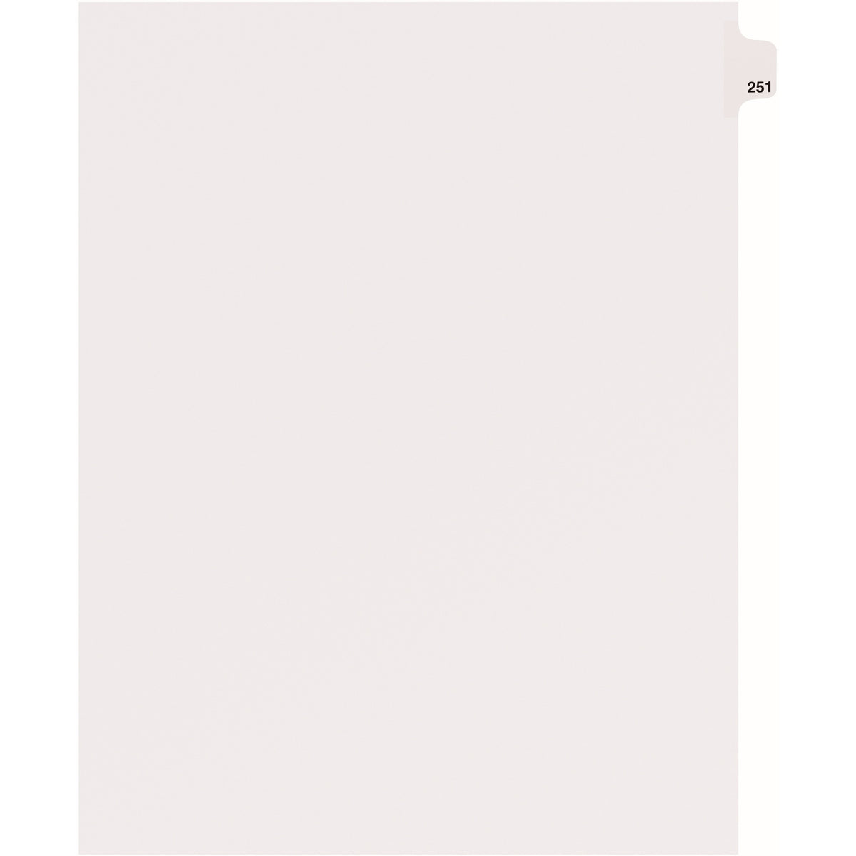 Avery® Side Tab Individual Legal Dividers - 25 x Divider(s) - Side Tab(s) - 251 - 1 Tab(s)/Set - 8.5" Divider Width x 11" Divider Length - Letter - 8.50" Width x 11" Length - White Paper Divider - 20% Recycled - 25 / Pack