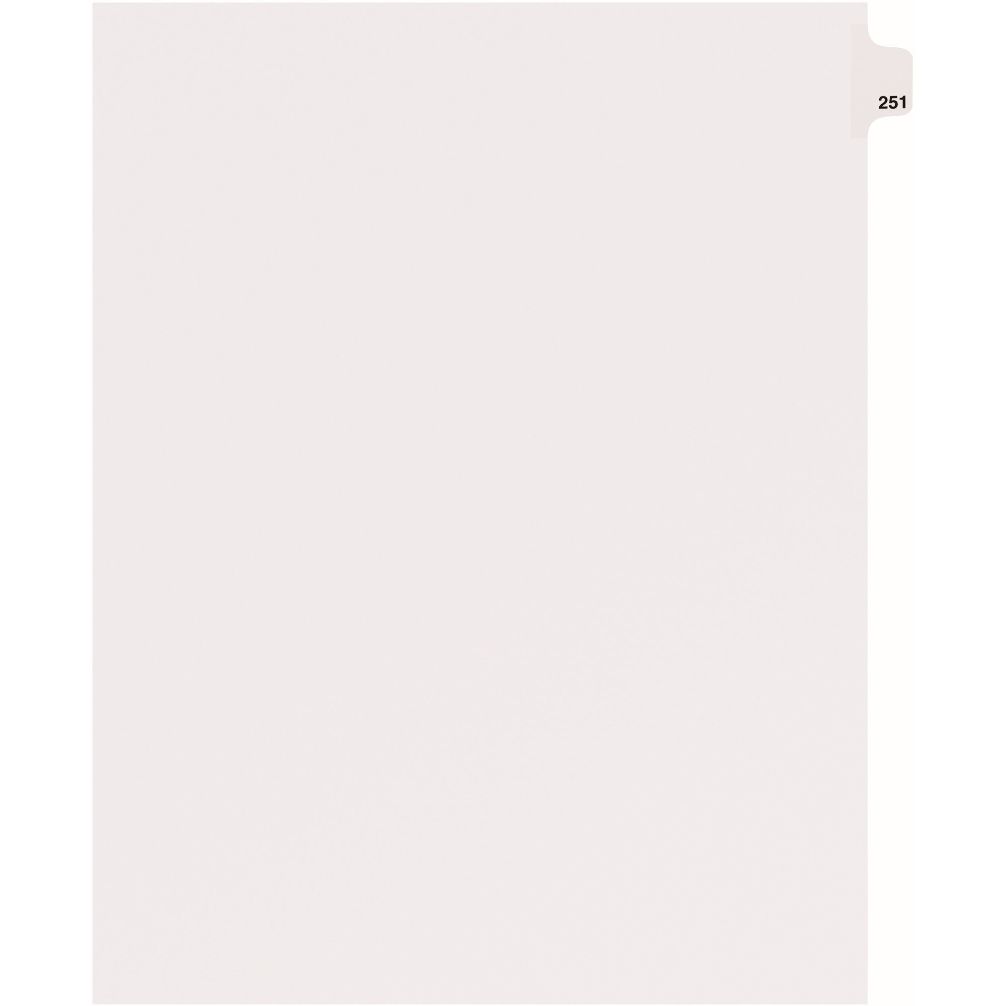Avery® Side Tab Individual Legal Dividers - 25 x Divider(s) - Side Tab(s) - 251 - 1 Tab(s)/Set - 8.5" Divider Width x 11" Divider Length - Letter - 8.50" Width x 11" Length - White Paper Divider - 20% Recycled - 25 / Pack
