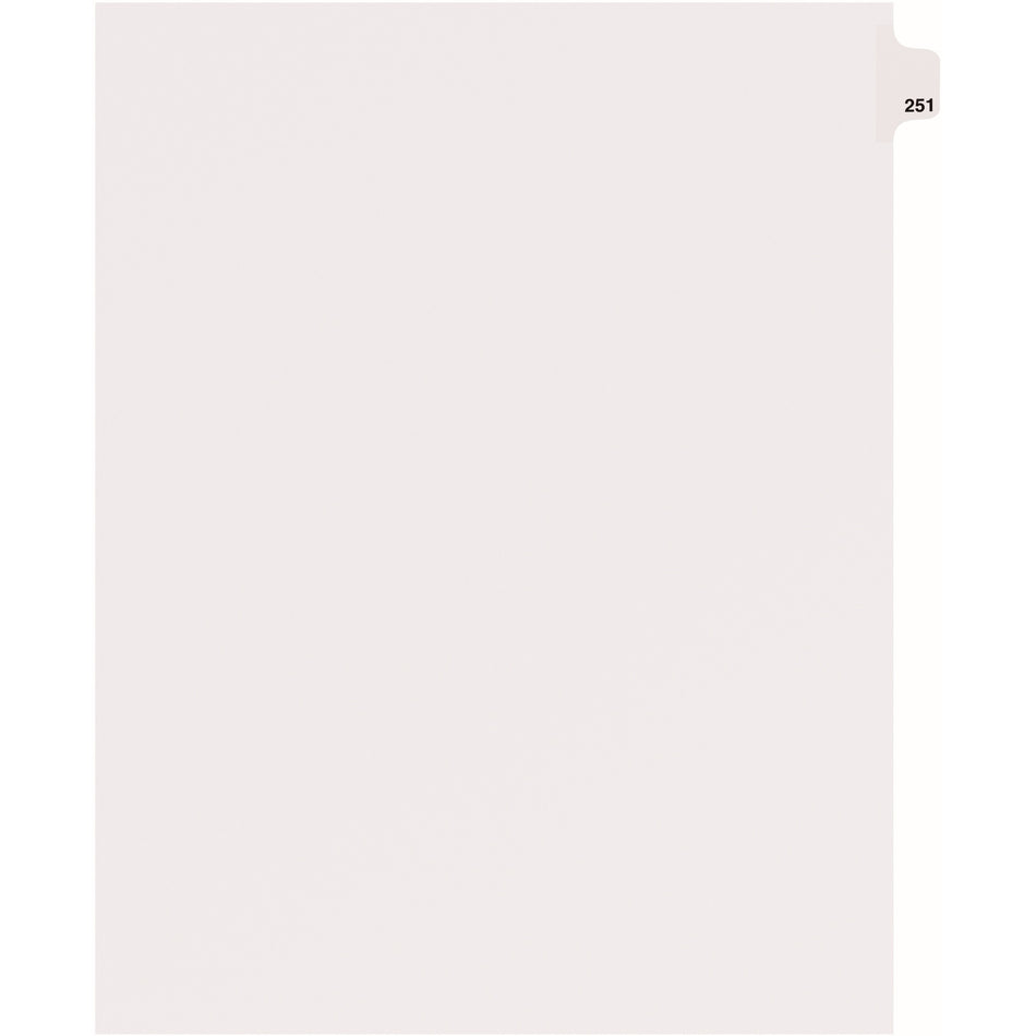 Avery® Side Tab Individual Legal Dividers - 25 x Divider(s) - Side Tab(s) - 251 - 1 Tab(s)/Set - 8.5" Divider Width x 11" Divider Length - Letter - 8.50" Width x 11" Length - White Paper Divider - 20% Recycled - 25 / Pack