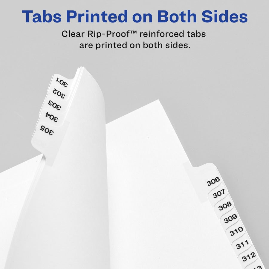 Avery® Side Tab Individual Legal Dividers - 25 x Divider(s) - Side Tab(s) - 255 - 1 Tab(s)/Set - 8.5" Divider Width x 11" Divider Length - Letter - 8.50" Width x 11" Length - White Paper Divider - 20% Recycled - 25 / Pack