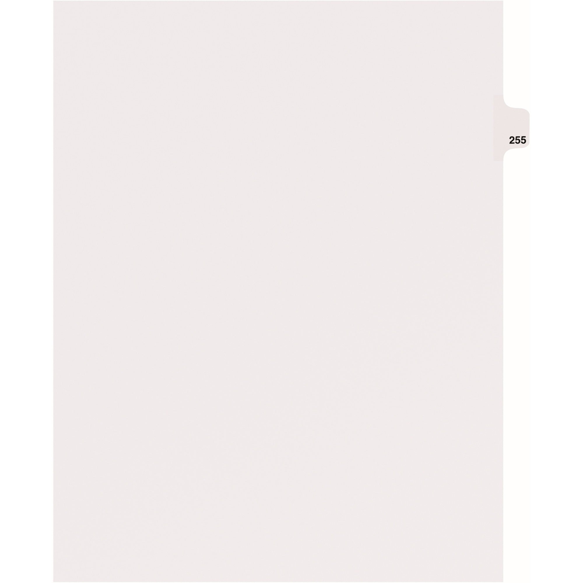 Avery® Side Tab Individual Legal Dividers - 25 x Divider(s) - Side Tab(s) - 255 - 1 Tab(s)/Set - 8.5" Divider Width x 11" Divider Length - Letter - 8.50" Width x 11" Length - White Paper Divider - 20% Recycled - 25 / Pack