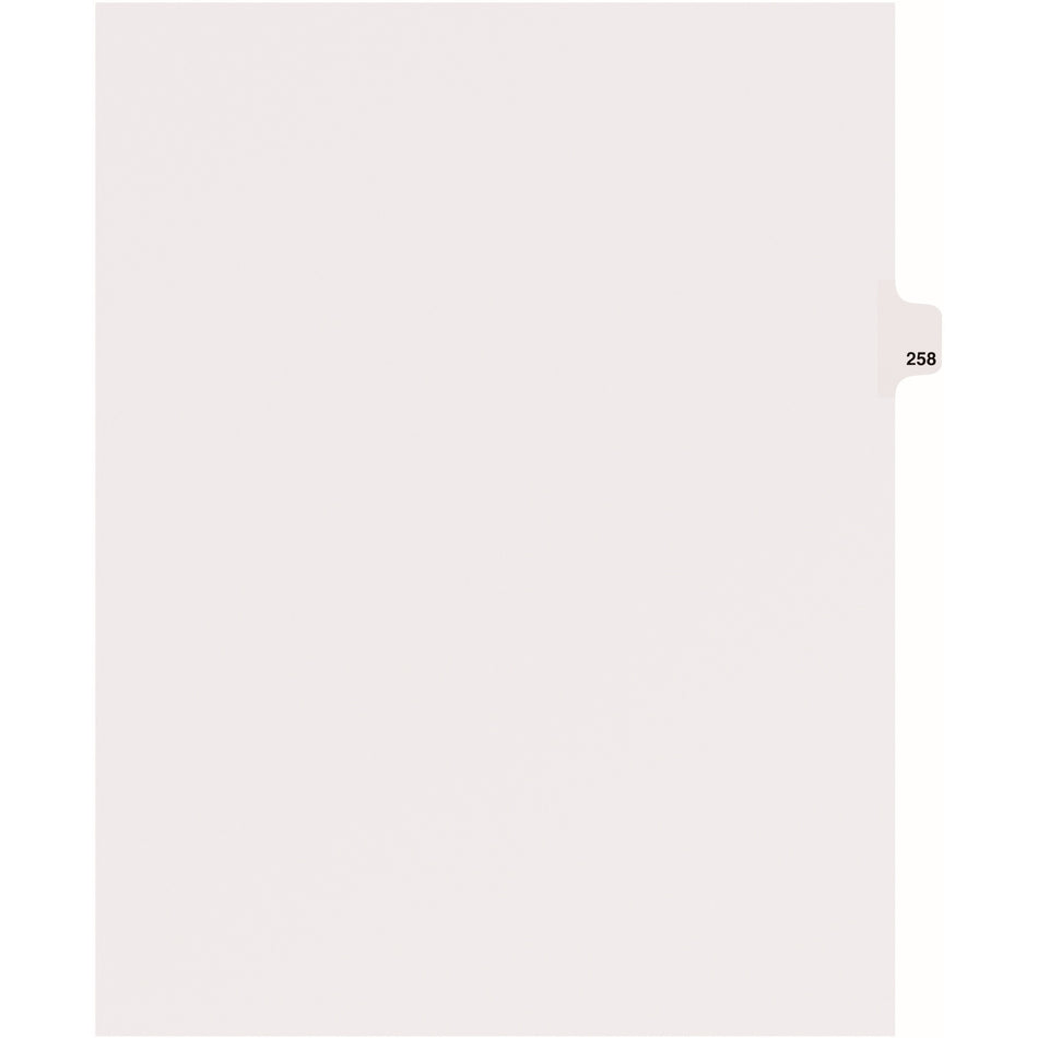 Avery® Side Tab Individual Legal Dividers - 25 x Divider(s) - Side Tab(s) - 258 - 1 Tab(s)/Set - 8.5" Divider Width x 11" Divider Length - Letter - 8.50" Width x 11" Length - White Paper Divider - 20% Recycled - 25 / Pack