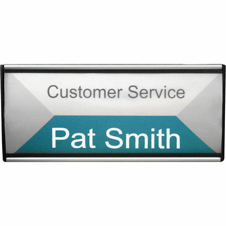 Advantus People Pointer Wall Sign - 8.8" Width x 4" Height x 0.6" Depth - Door-mountable, Wall Mountable - Mounting Hardware - Aluminum, Plastic - Black - 1 Each