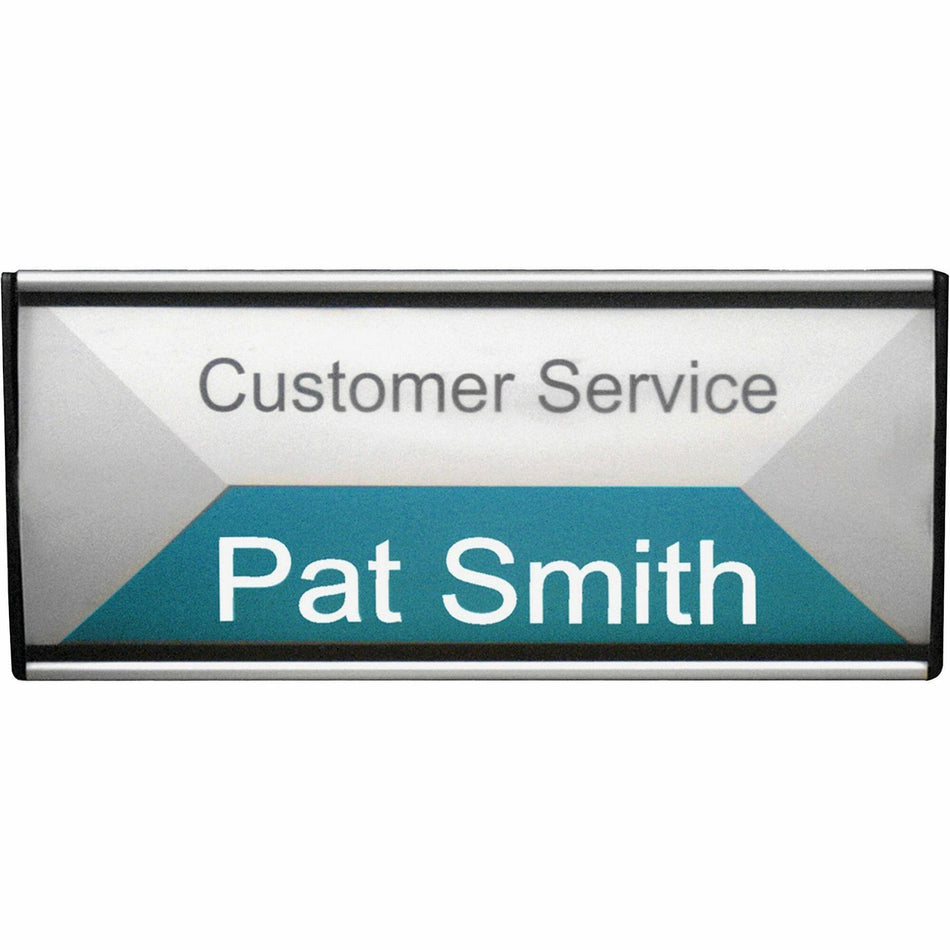 Advantus People Pointer Wall Sign - 8.8" Width x 4" Height x 0.6" Depth - Door-mountable, Wall Mountable - Mounting Hardware - Aluminum, Plastic - Black - 1 Each