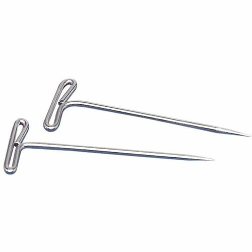 Gem Office Products T-pins - 2" Length - Nickel - Steel - 100 / Box