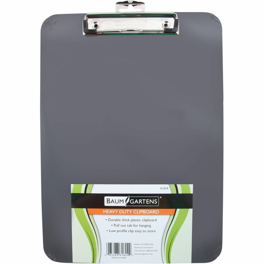 Mobile OPS Recycled Unbreakable Clipboard BLACK (61624) - 9" x 12" Sheet Size - Clamp - Heavy Duty - Polypropylene - Black - 1 Each