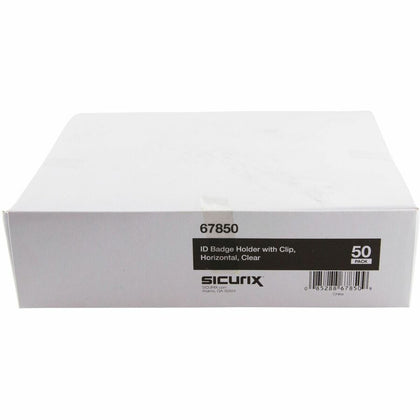 SICURIX Badge Holder: Horizontal Vinyl Clear - Sturdy Transparent Design - ID Badges & Supplies