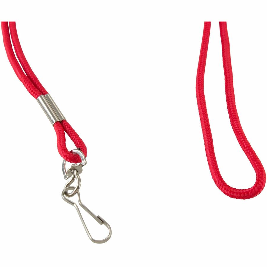 SICURIX Standard Rope Lanyard - Rugged - Standard - Hook Attachment - 36" Length - Red - Nylon - 1 Each
