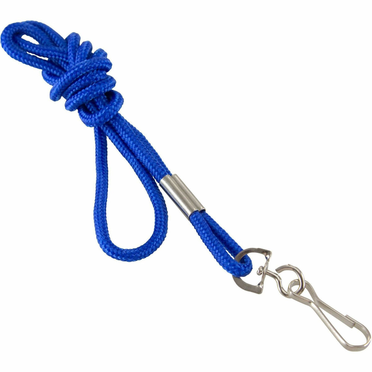 SICURIX Standard Rope Lanyard: Rugged Hook Attachment 36’’ Blue Nylon - ID Badges & Supplies