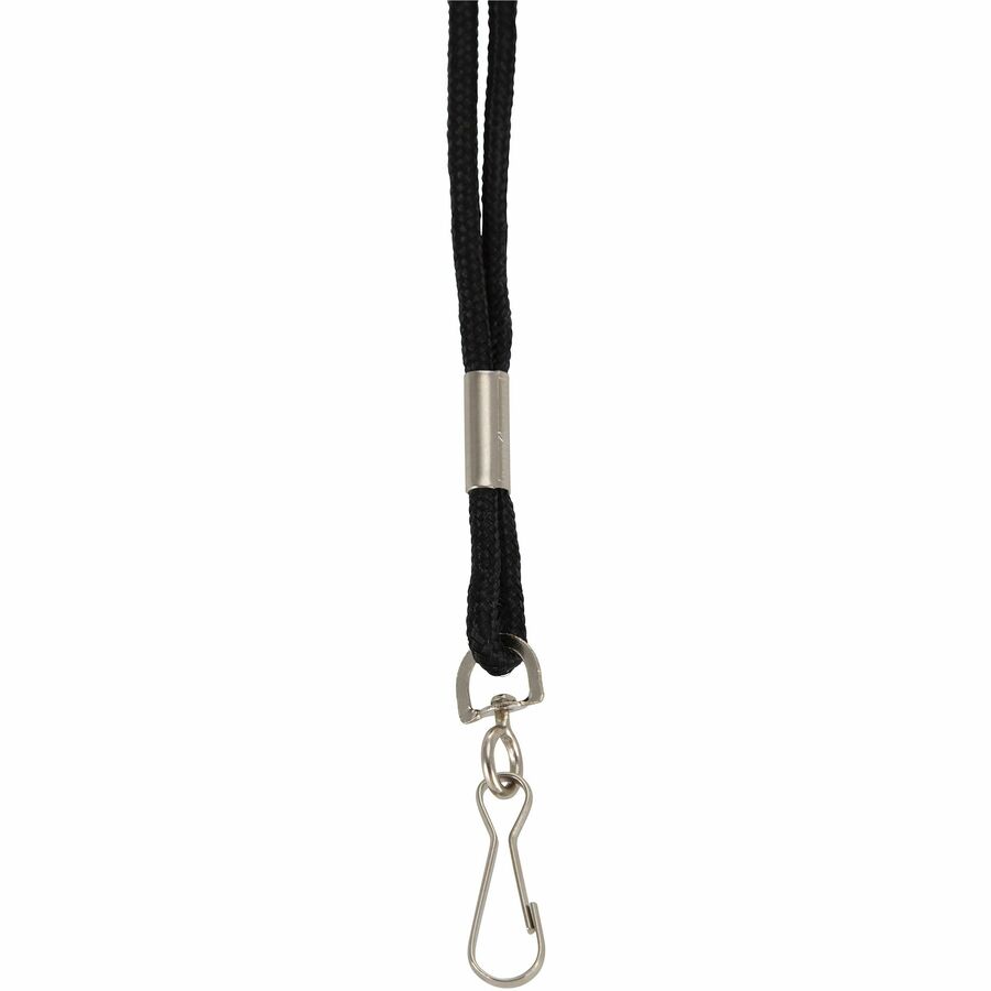 SICURIX Standard Rope Lanyard - Rugged - Standard - Hook Attachment - 36" Length - Black - Nylon - 1 Each