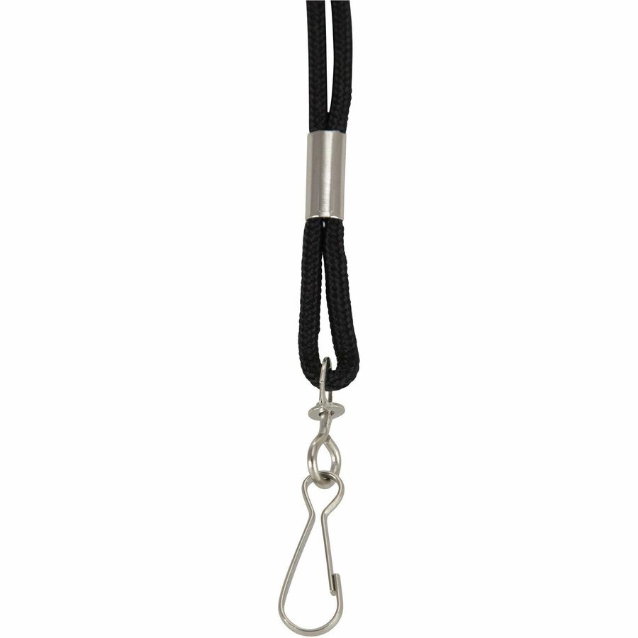 SICURIX Standard Rope Lanyard - Standard - Hook Attachment - 36" Length - Black - Nylon - 12 / Pack