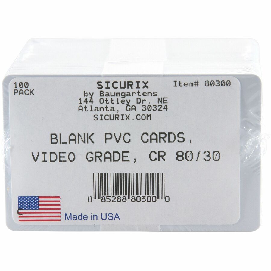 SICURIX CR 80 Blank ID Cards 30 mil 100 Pack White - Alternate-Image2