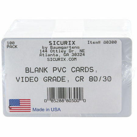 SICURIX CR 80 Blank ID Cards 30 mil 100 Pack White - Alternate-Image2