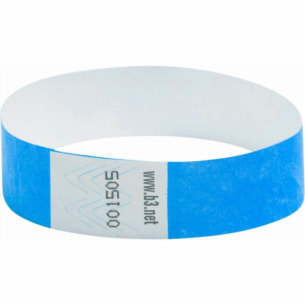 SICURIX Standard Dupont Tyvek Security Wristband - Standard - 0.8" Height x 10" Width - Blue - Tyvek - 100 / Pack
