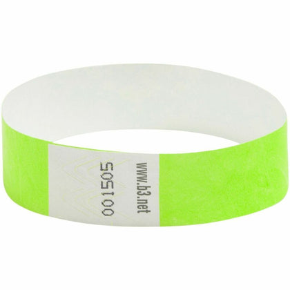SICURIX Neon Green Tyvek Security Wristbands - 100 Pack - ID Badges & Supplies