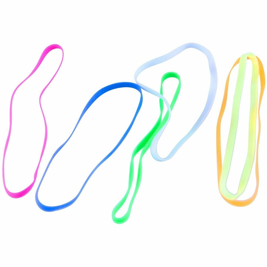 Conserve PlastiBands 2 1/8" 200 Pack ASSORTED Colors (SF-5000) - 2.1" Length - Latex-free, Strong - Polyurethane - Assorted - 200 / Box