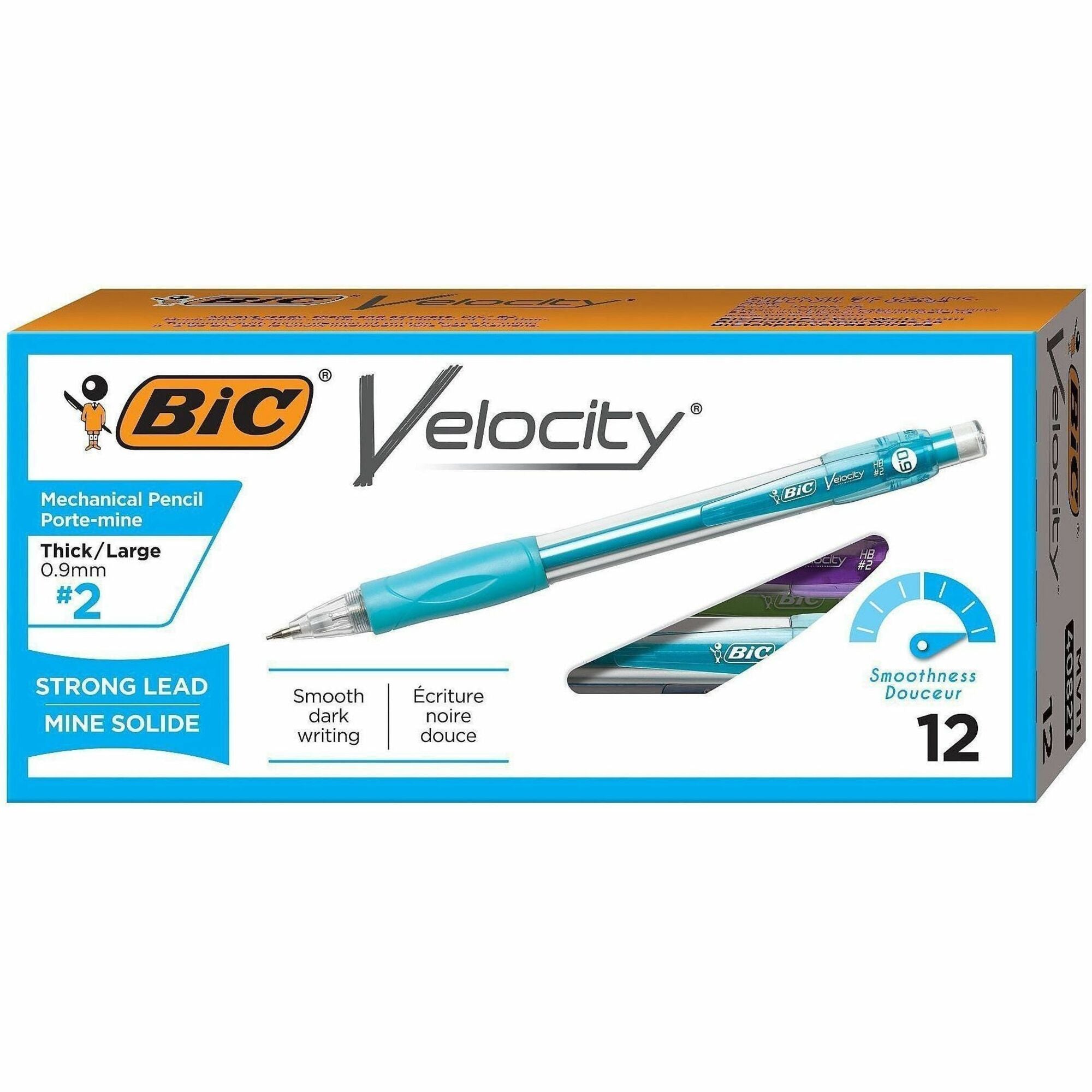 BIC Mechanical Pencils - 0.9 mm Lead - #2 - Refillable - Turquoise Barrel - 1 Dozen