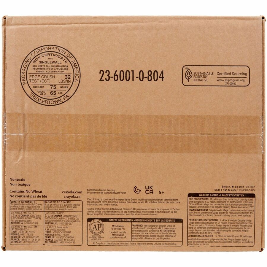 Crayola One-Color Model Magic Classpack - Clay Craft - 75 Piece(s) - White - 75 / Carton