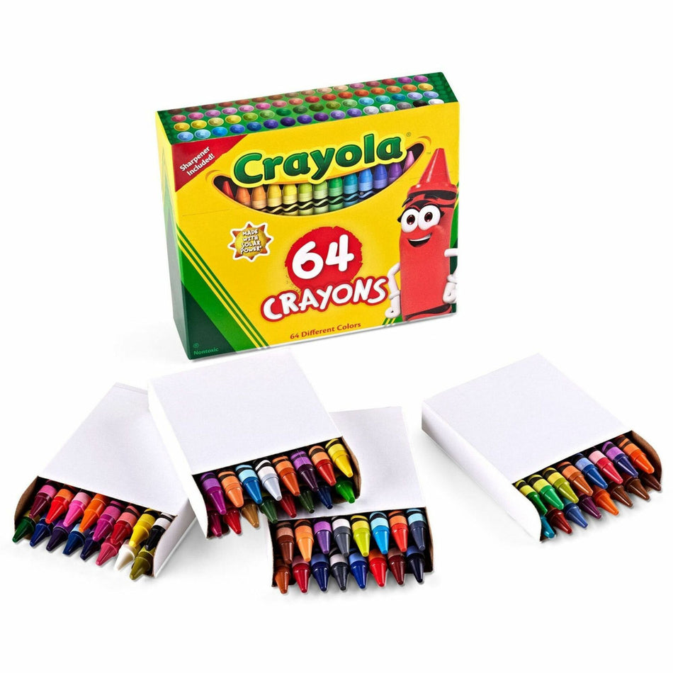 Crayola Regular Size Crayon Sets - 3.6" Length x 0.3" Diameter - Assorted - 64 / Box
