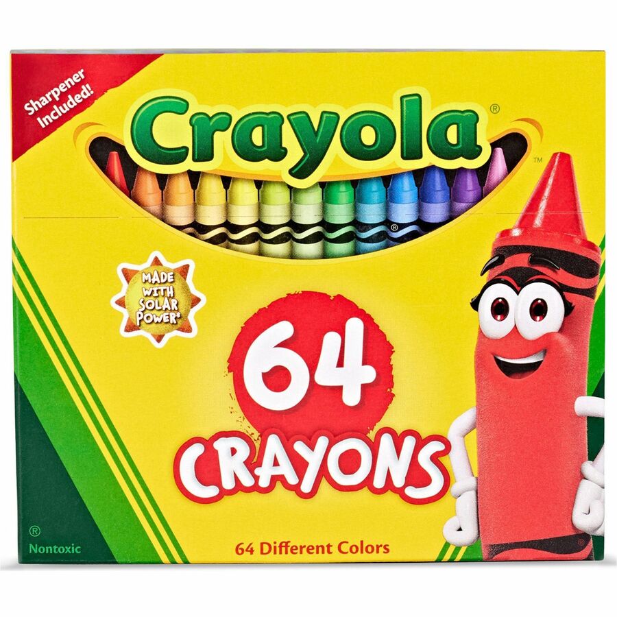 Crayola Regular Size Crayon Sets - 3.6" Length x 0.3" Diameter - Assorted - 64 / Box