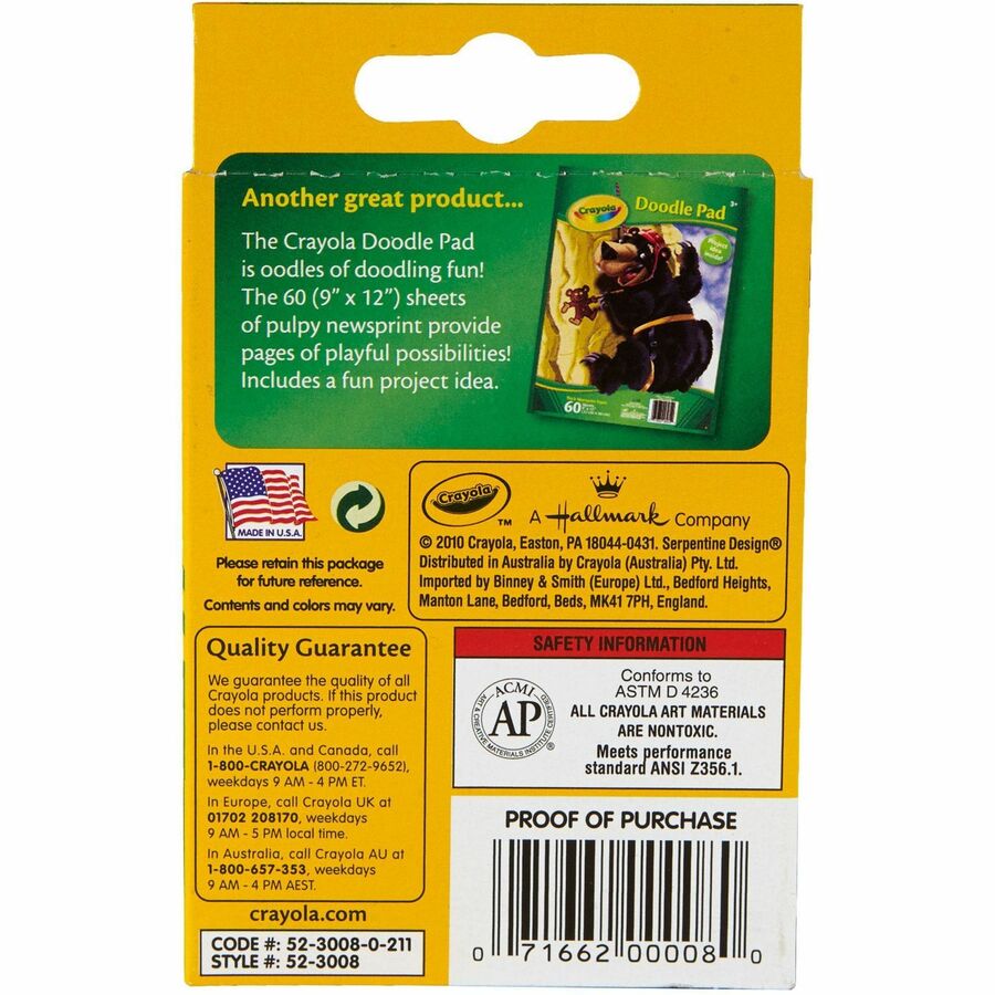 Crayola Regular Size Crayon Sets - 3.6" Length x 0.3" Diameter - Assorted - 8 / Box