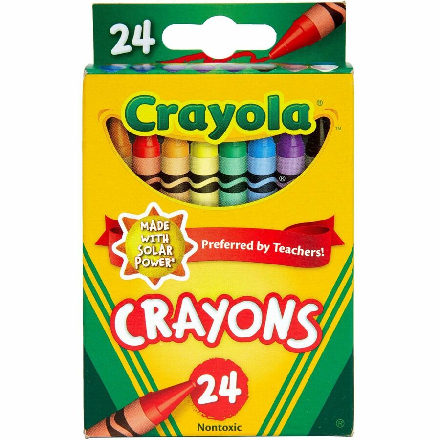 Crayola Regular-Size Crayons - 3.6" Length x 0.3" Diameter - Assorted - 24 / Box