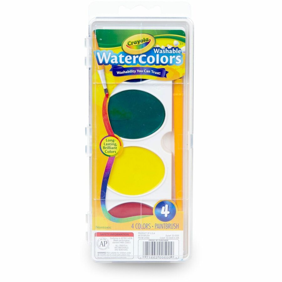 Crayola Washable Watercolors Set - 4 Color(s) - Assorted - 4.50 oz - Washable - 4 / Set