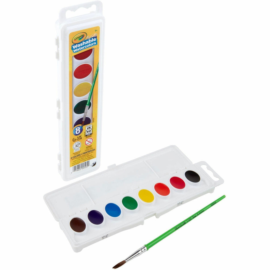 Crayola Washable Watercolors Set - 8 Color(s) - Assorted - 2.90 oz - Washable - 8 / Set