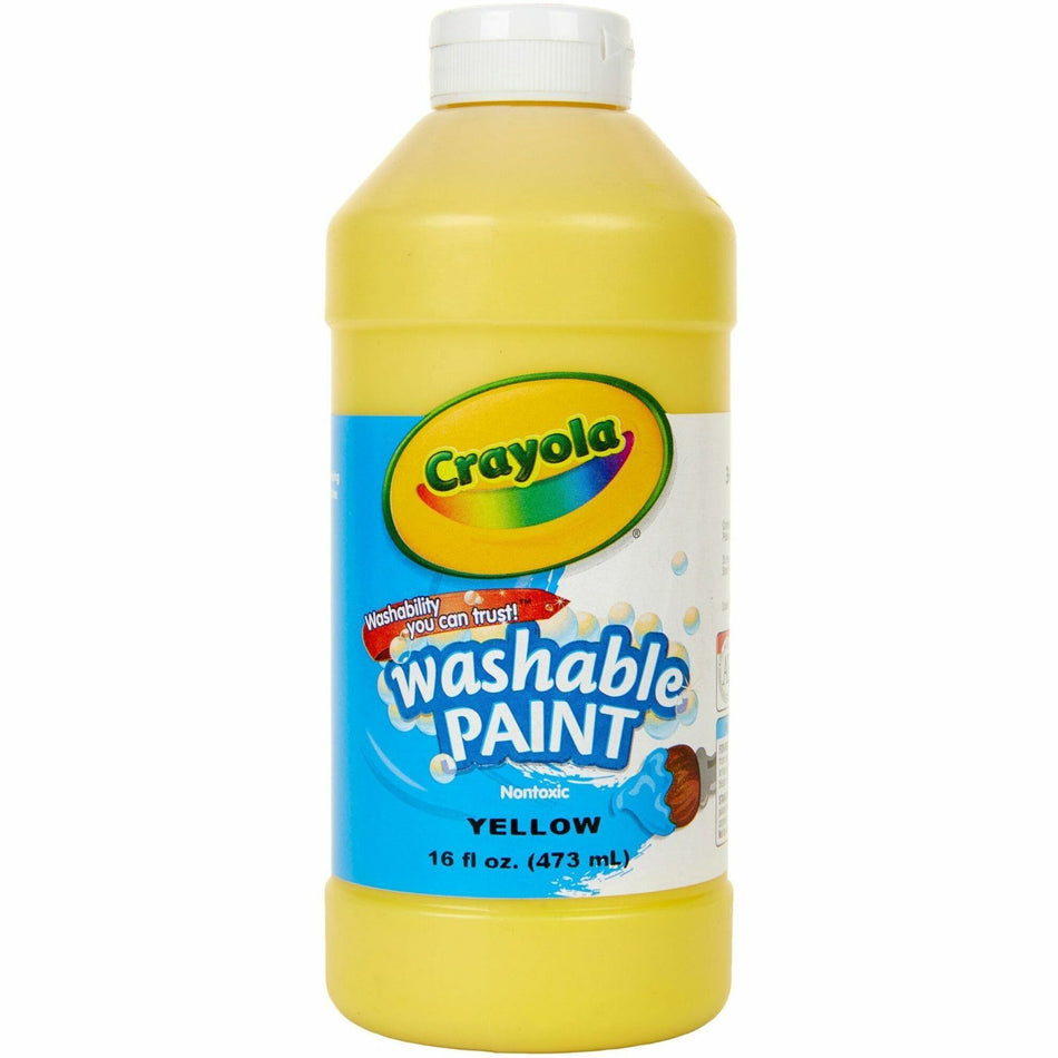 Crayola Washable Paint - 1 Color(s) - Yellow - 16 oz - Washable - 1 Each