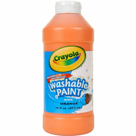 Crayola Washable Paint - 1 Color(s) - Orange - 16 oz - Washable - 1 Each