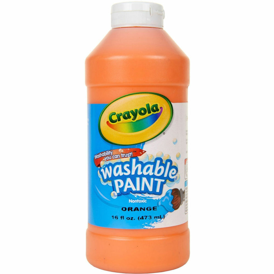 Crayola Washable Paint - 1 Color(s) - Orange - 16 oz - Washable - 1 Each