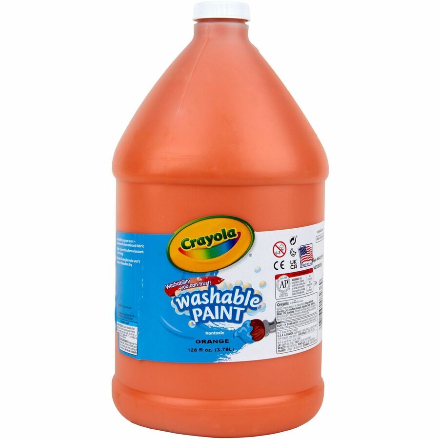 Crayola Washable Paint - 1 Color(s) - Orange - 1 gal - Washable - 1 Each