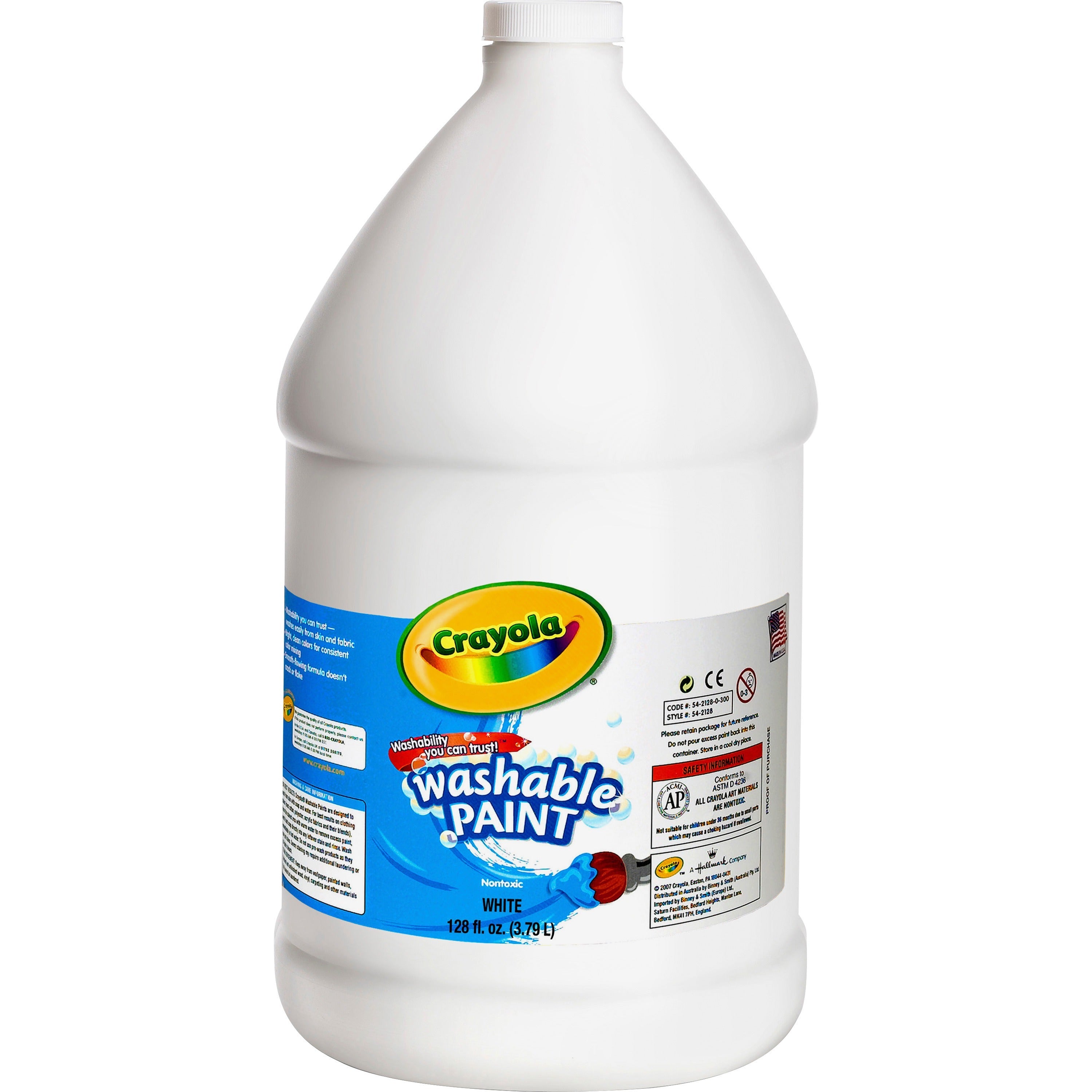 Crayola Washable Paint - 1 Color(s) - White - 1 gal - Washable - 1 Each