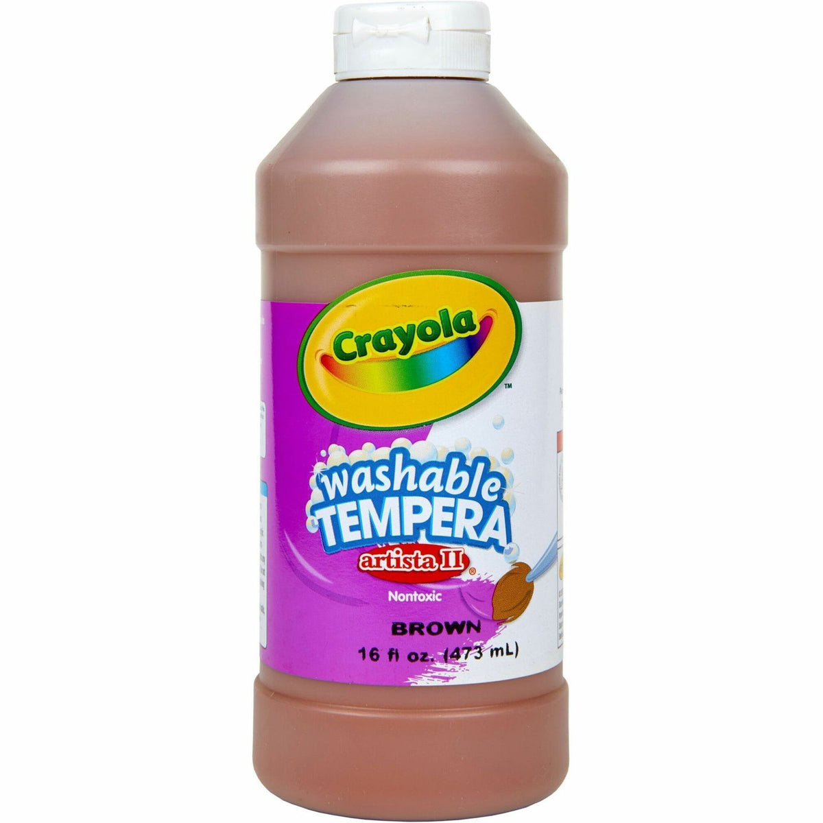 Crayola Artista II Washable Tempera Paints - 1 Color(s) - Brown - 16 oz - Washable - 1 Each