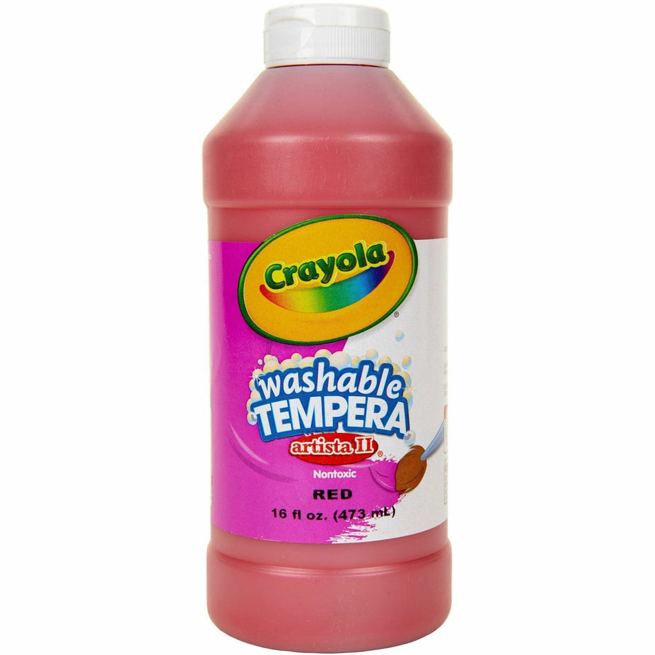 Crayola Artista II Washable Tempera Paints - 1 Color(s) - Red - 16 oz - Washable - 1 Each