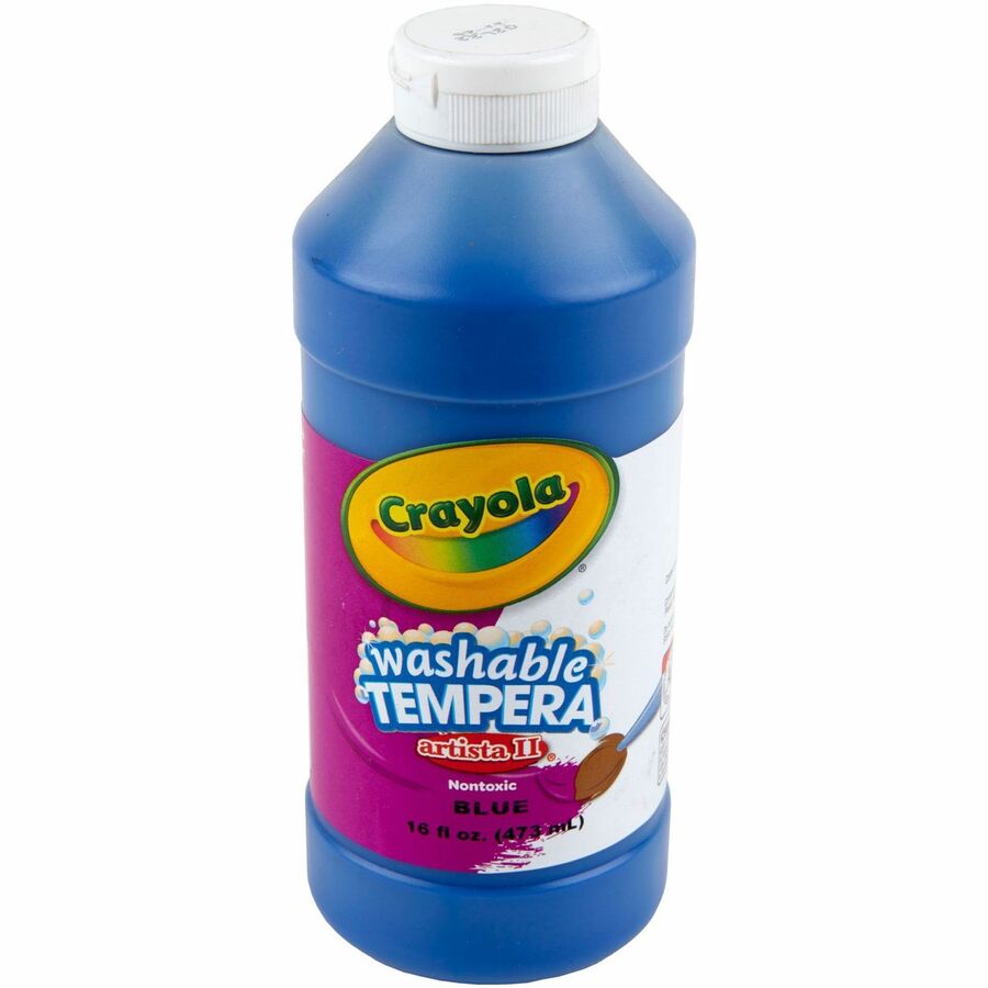 Crayola Artista II Washable Tempera Paints - 1 Color(s) - Blue - 16 oz - Washable - 1 Each